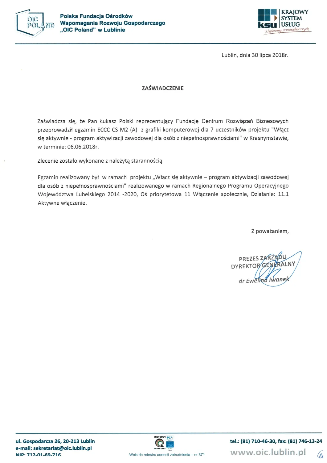 OIC Poland-reference-CRB Lublin-Business Solutions Centre